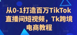 从0-1打造百万TikTok直播间短视频，Tk跨境电商教程-比钱轻创