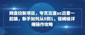 网盘拉新项目，夸克百度uc迅雷一起搞，新手如何从0到1，保姆级详细操作攻略-比钱轻创