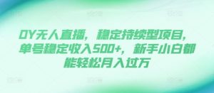 DY无人直播,稳定持续型项目,单号稳定收入500+,新手小白都能轻松月入过万【揭秘】-比钱轻创