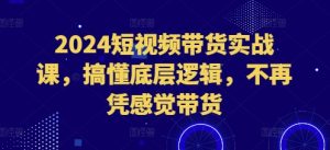 2024短视频带货实战课，搞懂底层逻辑，不再凭感觉带货-比钱轻创