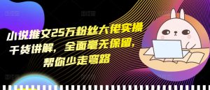 小说推文25万粉丝大佬实操干货讲解，全面毫无保留，帮你少走弯路-比钱轻创