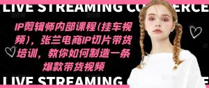 IP剪辑师内部课程(挂车视频)（更新12月），张兰电商IP切片带货培训，教你如何制造一条爆款带货视频-比钱轻创