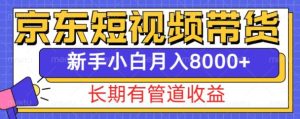 京东短视频带货新玩法，长期管道收益，新手也能月入8000+-比钱轻创