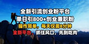 全新引流创业粉平台 单日引800+，创业兼职粉，操作简单，每天仅需8分钟【仅揭秘】-比钱轻创