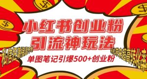 小红书创业粉引流神玩法,单图笔记引爆500+精准创业粉丝,私信狂潮接连不断-比钱轻创