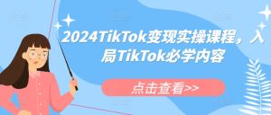 2024TikTok变现实操课程,入局TikTok必学内容-比钱轻创