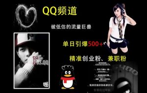 QQ频道：被低估的流量巨兽，单日引爆500+精准创业粉、兼职粉的引流秘籍-比钱轻创