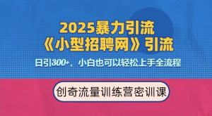 2025最新暴力引流方法，招聘平台一天引流300+，日变现多张，专业人士力荐-比钱轻创