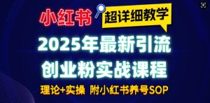 2025年最新小红书引流创业粉实战课程【超详细教学】小白轻松上手，月入1W+，附小红书养号SOP-比钱轻创