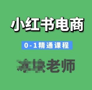 小红书电商0-1精通课程，小红书开店必学课程-比钱轻创