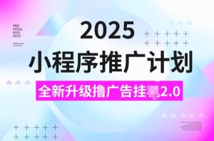 2025小程序推广计划，撸广告挂JI3.0玩法，日均5张【揭秘】-比钱轻创