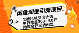 闲鱼淘金私域引流计划，从0开始玩转闲鱼，副业也可以挣到全职的工资-比钱轻创