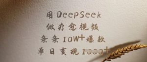 用DeepSeek做疗愈视频，条条10W+爆款，单日变现多张-比钱轻创