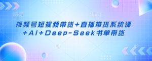 视频号短视频带货+直播带货系统课+AI+Deep-Seek书单带货-比钱轻创