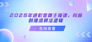 2025年进阶金牌主播课，抖音的推流算法逻辑-比钱轻创
