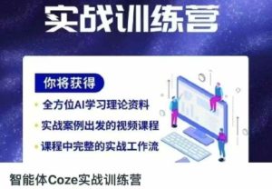 智能体Coze实战训练营，掌握新时代效率工具，让你人生即刻开挂-比钱轻创