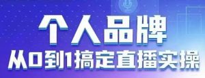 个人品牌：从0到1搞定直播实操，用直播为你的个人品牌赋能，六大实操板块，放大个人影响力-比钱轻创