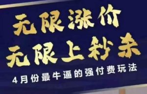 4月12号拼多多线上课，无限涨价，无限上秒杀，4月份最牛逼的强付费玩法-比钱轻创