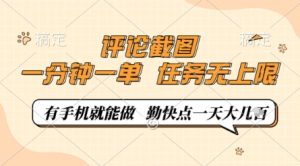 评论截图，0.5元一单，一分钟一单，有手机就能做，任务无上限，勤快点一天几张【揭秘】-比钱轻创