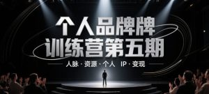 个人品牌训练营第五期，人脉·资源·个人IP·变现-比钱轻创
