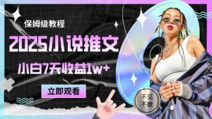 2025小说推文最新玩法，推文保姆级教程，小白7天收益1w+-比钱轻创