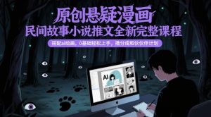 原创悬疑漫画民间故事小说推文全新完整课程， 搭配ai绘画，0基础轻松上手，撸分成和伙伴计划-比钱轻创