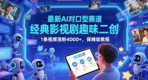 最新AI对口型赛道，经典影视剧趣味二创，1条视频涨粉4000+，保姆级教程-比钱轻创