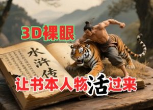 书本人物裸眼3D视频，新的玩法，流量超猛，保姆级教程-比钱轻创