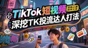 TikTok短视频带货线上课，深挖TK投流达人打法-比钱轻创
