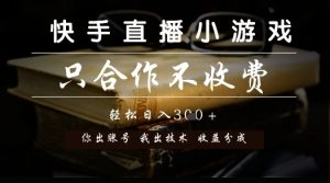 快手直播小游戏，只合作不收费，你出账号我出技术， 分润模式【揭秘】-比钱轻创