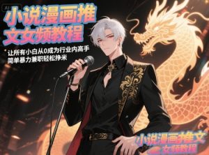 小说漫画推文女频教程,让所有小白从0成为行业内高手,简单暴力兼职轻松挣米-比钱轻创