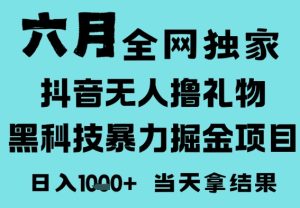 25年6月高爆抖音无人直播最新撸音浪掘金项目,门槛低小白可做,无脑日入1k,可矩阵放大【揭秘】-比钱轻创
