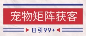 小红书某音宠物赛道引流获客 自热矩阵日引200+【揭秘】-比钱轻创
