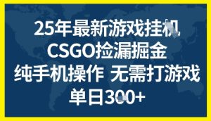 25年CSGO游戏搬砖,全自动挂G,不需要玩游戏,手机操作日入3张+【揭秘】-比钱轻创