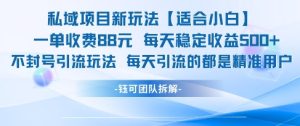 私域项目新玩法【适合小白】 一单收费88.每天稳定收益几张-比钱轻创