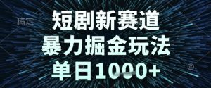 短剧新赛道，暴力掘金玩法，单日1k+【揭秘】-比钱轻创