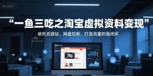 一鱼三吃之淘宝虚拟资料变现，依托资源站、网盘拉新，打造流量的强闭环-比钱轻创