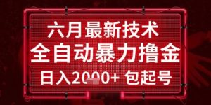 六月最新技术全自动暴力撸金,稳定日入2k+包起号,长期稳定【揭秘】-比钱轻创