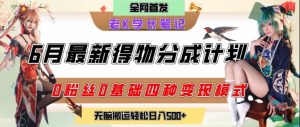 6月份最新得物创作者分成计划2.0玩法，0粉丝0基础四种模式变现，从隐蔽渠道无脑搬运，日入2张-比钱轻创