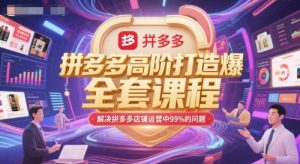 拼多多高阶打造爆款全套课程，解决拼多多店铺运营中99%的问题-比钱轻创