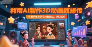 利用AI制作3D动画甄嬛传，流量爆了，手把手教你这个AI新玩法，轻松涨粉-比钱轻创