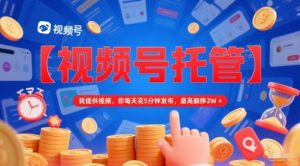 【视频号托管 】我提供视频,你每天花5分钟发布,最高躺挣2W+【揭秘】-比钱轻创