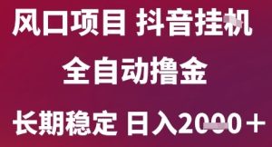 风口项目，六月最新玩法抖音无人挂G，全自动撸金，长期稳定 日入2k+【揭秘】-比钱轻创