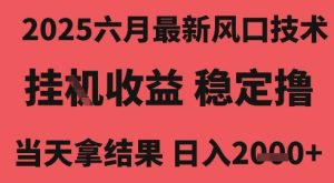 2025六月最新风口技术，无人挂G撸礼物，长期稳定 一个小时收益2k+，小白当天拿结果【揭秘】-比钱轻创
