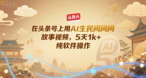 在头条号上用AI生民间故事视频，5天1k+，纯软件操作-比钱轻创