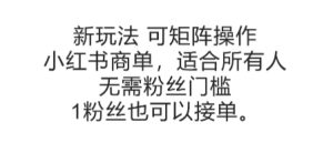 可矩阵操作，小红书商单新玩法，适合所有人，无需粉丝门槛，1粉丝也可以接单-比钱轻创