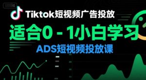 Tiktok短视频广告投放，适合0-1小白学习ADS短视频投放课-比钱轻创