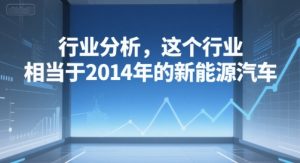 付费文章：行业分析，这个行业，相当于2014年的新能源汽车-比钱轻创