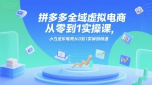 拼多多全域虚拟电商从零到1实操课，小白虚拟电商从0到1实操到精通-比钱轻创