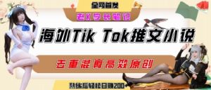 海外tiktok小说推文暴力项目，高停留率，高转化率，上手后一天搞顿饭钱不是问题-比钱轻创